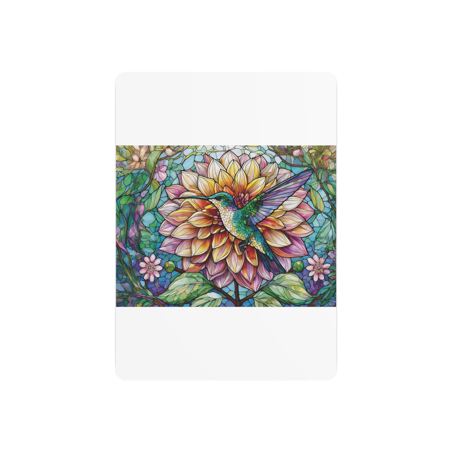 Dahlia Hummingbird Garden Metal Art Sign