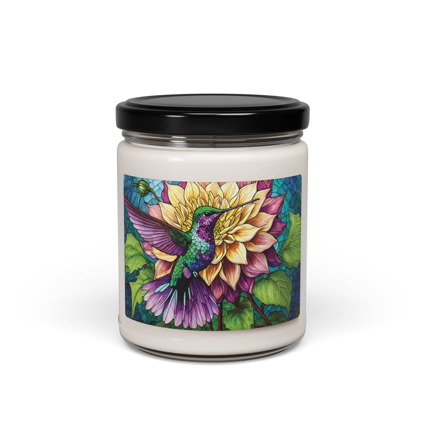 Dahlia Hummingbird Scented Soy Candle, 9oz