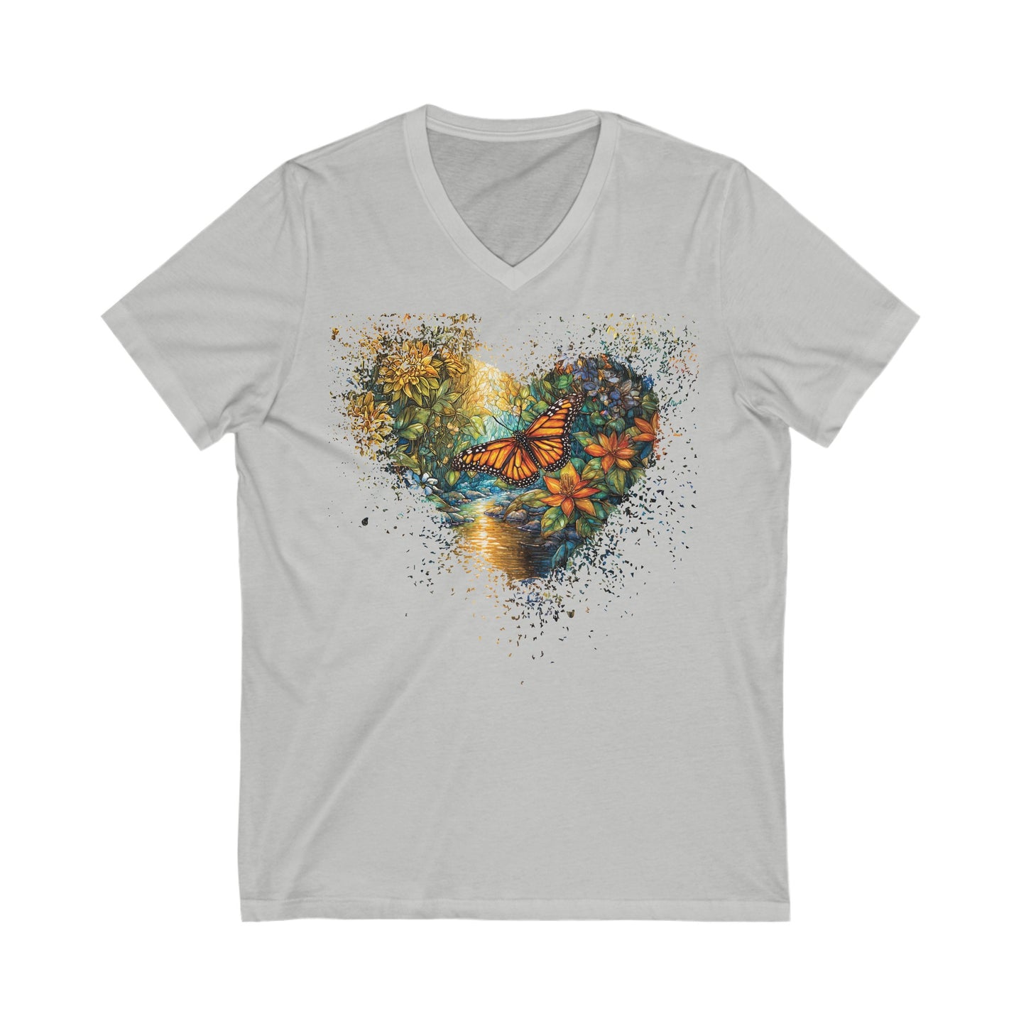 Butterfly's Golden Hour Unisex Jersey Short Sleeve V-Neck Tee