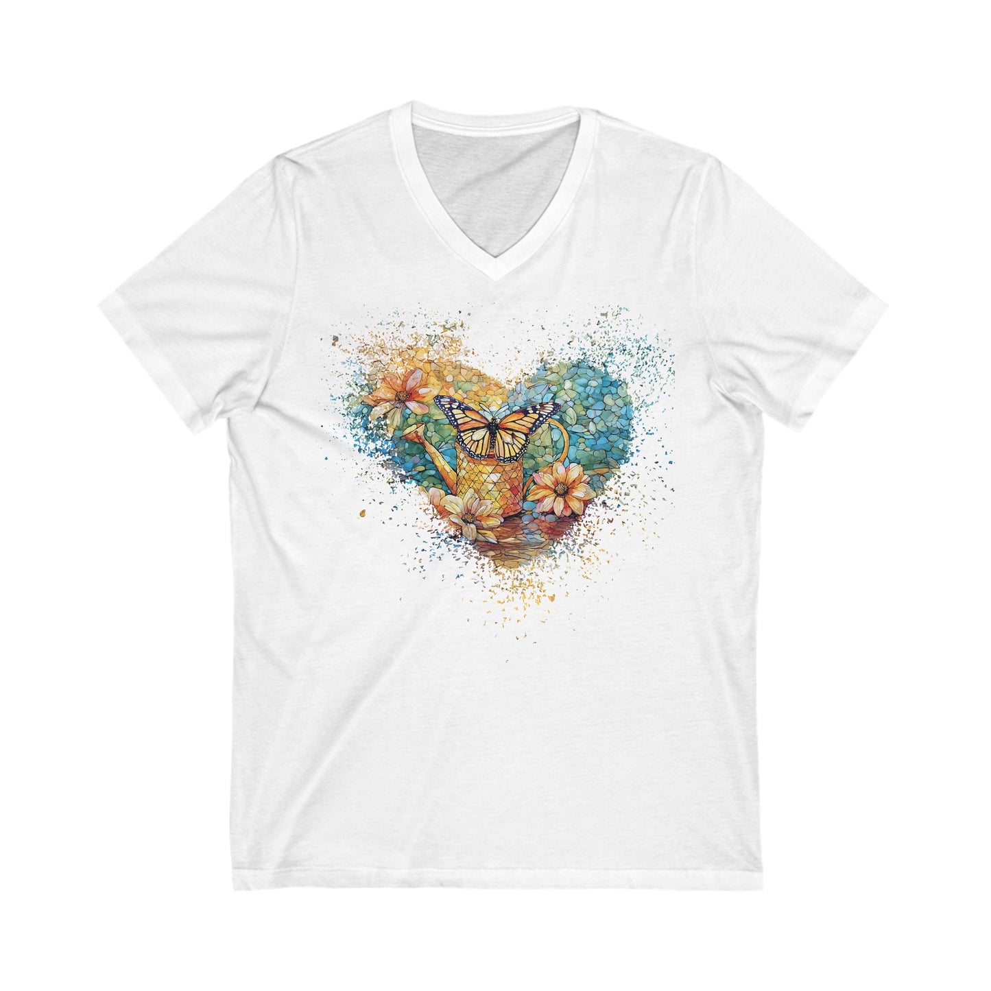 Butterfly Kiss Unisex Jersey Short Sleeve V-Neck Tee