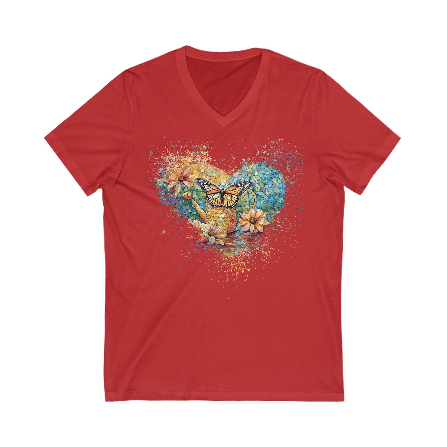 Butterfly Kiss Unisex Jersey Short Sleeve V-Neck Tee