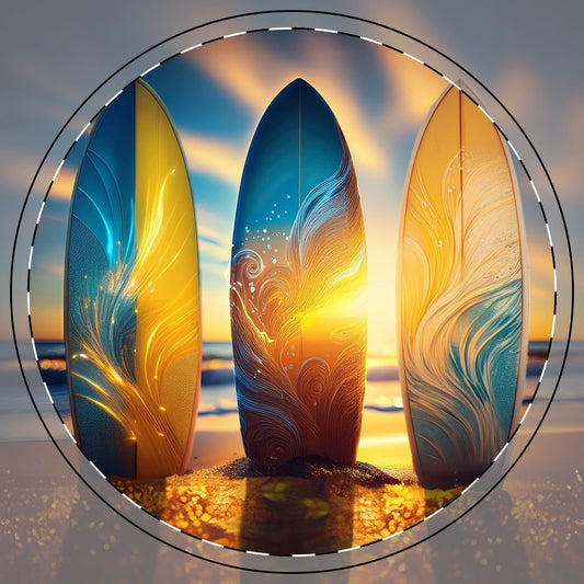 Sunrise Surf Ceramic Coaster