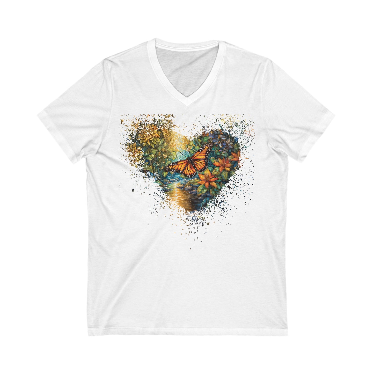 Butterfly's Golden Hour Unisex Jersey Short Sleeve V-Neck Tee