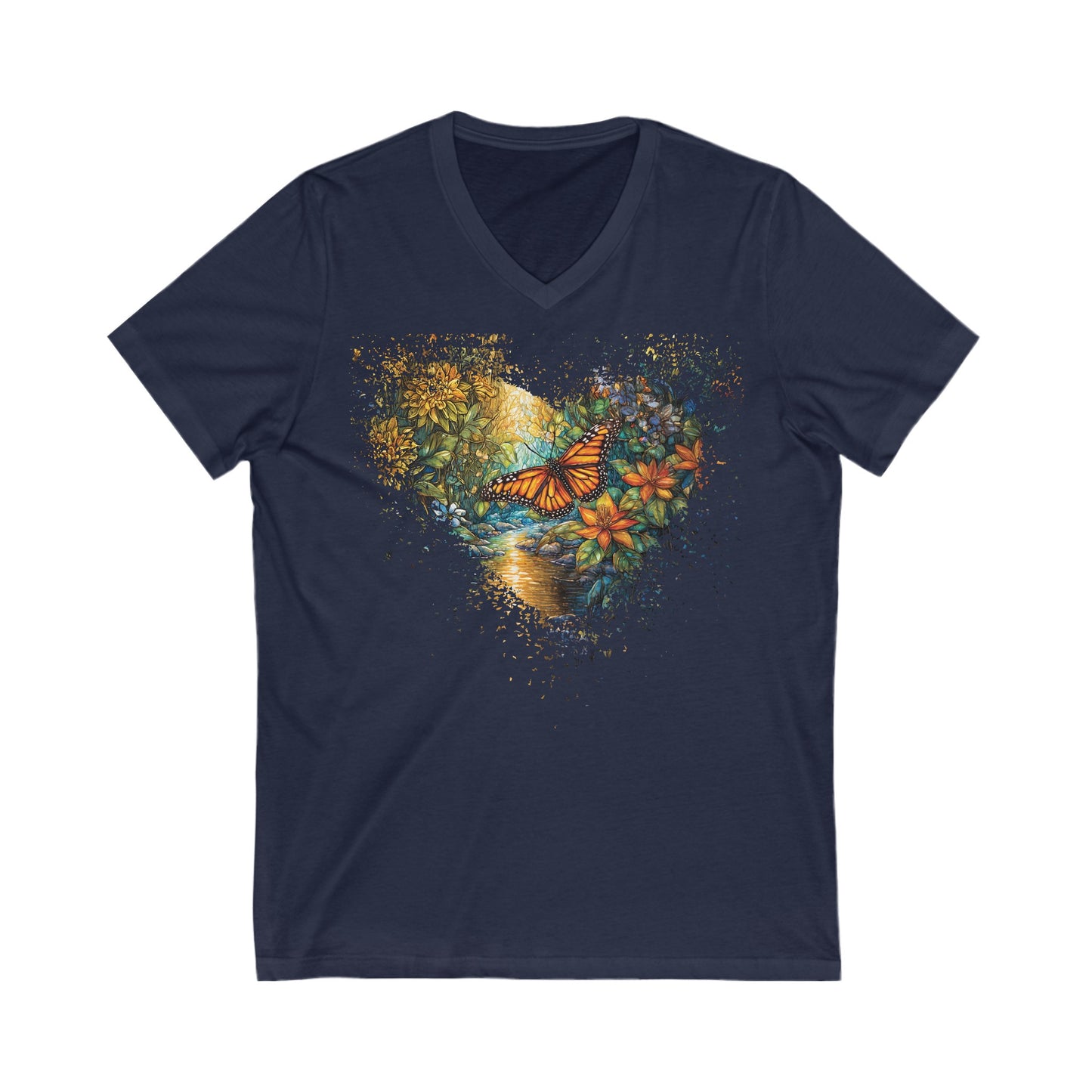 Butterfly's Golden Hour Unisex Jersey Short Sleeve V-Neck Tee