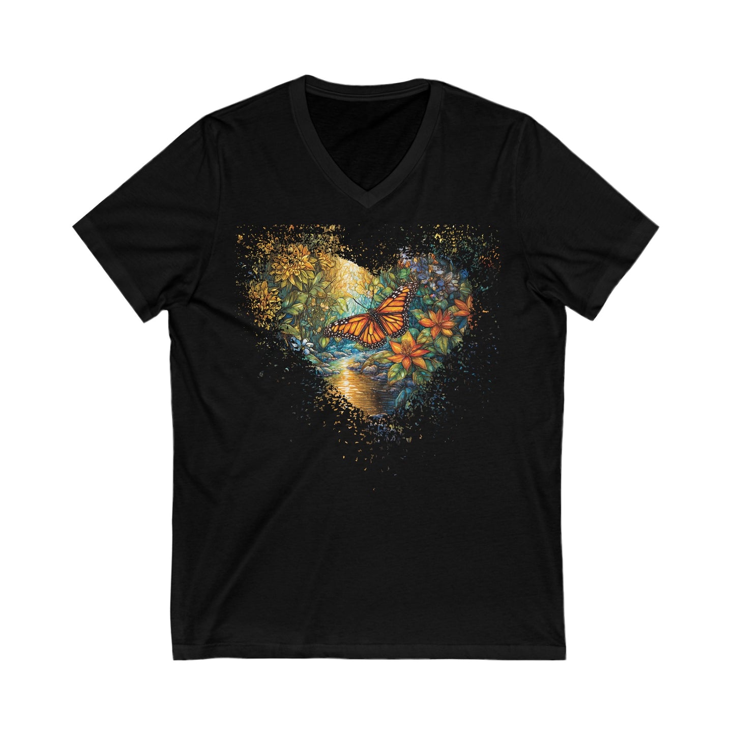 Butterfly's Golden Hour Unisex Jersey Short Sleeve V-Neck Tee