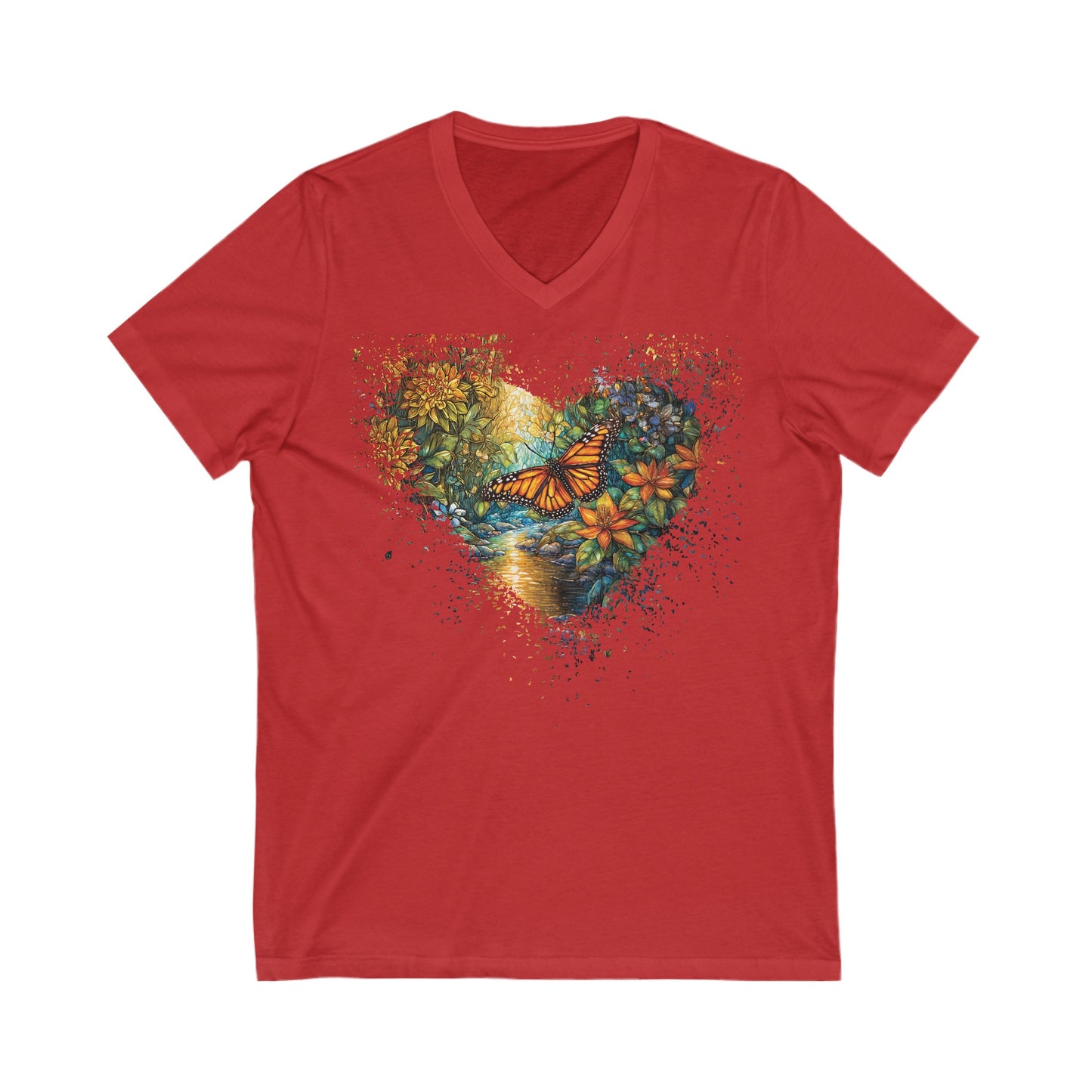 Butterfly's Golden Hour Unisex Jersey Short Sleeve V-Neck Tee