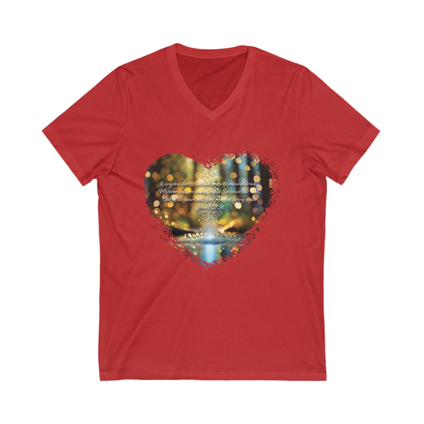 Rivers of Living Water, Jersey Short Sleeve V-Neck Tee