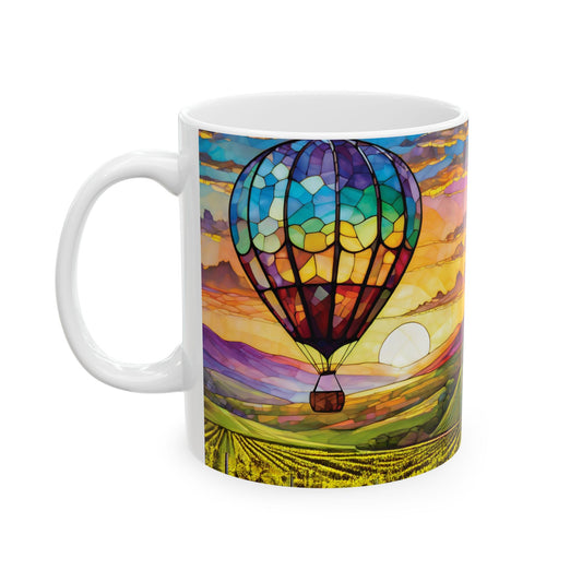 Hot Air Balloon Flying Over Temecula Ceramic Mug, (11oz, 15oz)