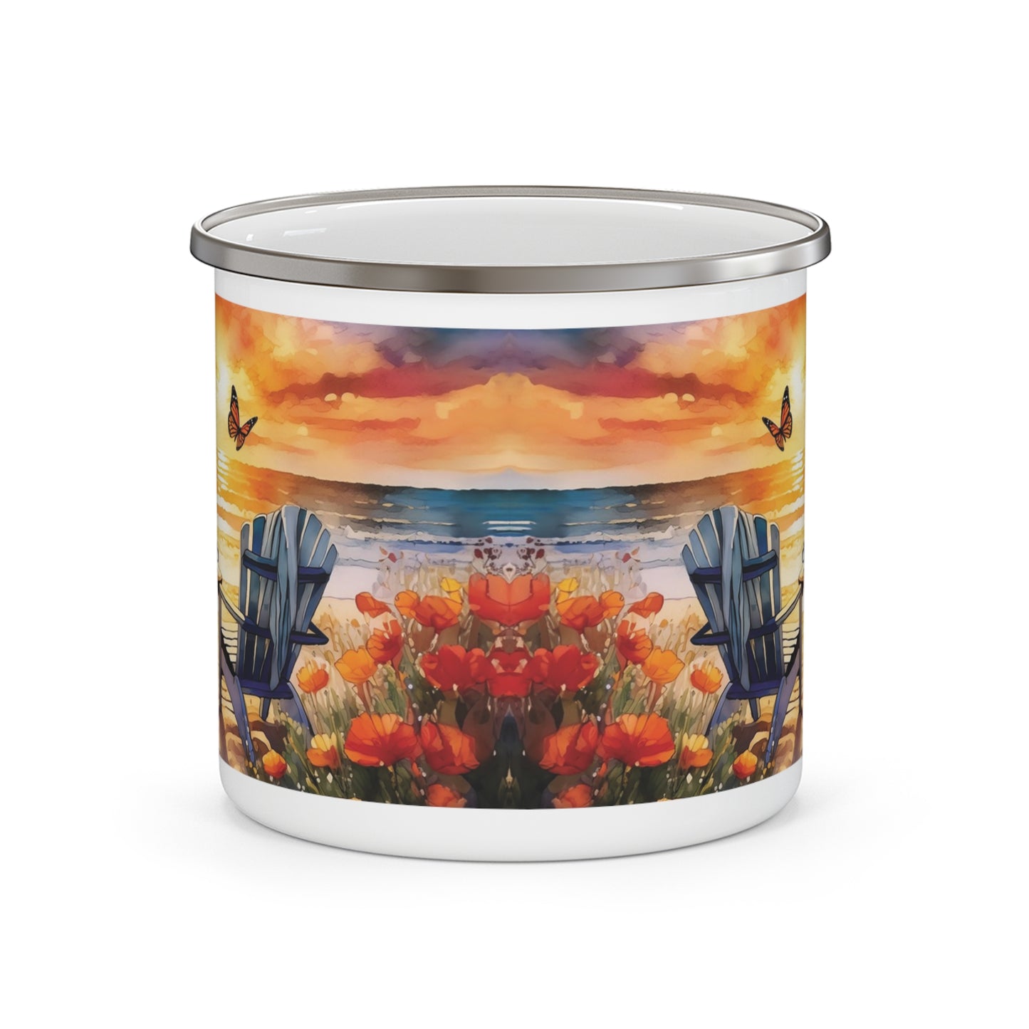 Sunset at the Beach Enamel Camping Mug