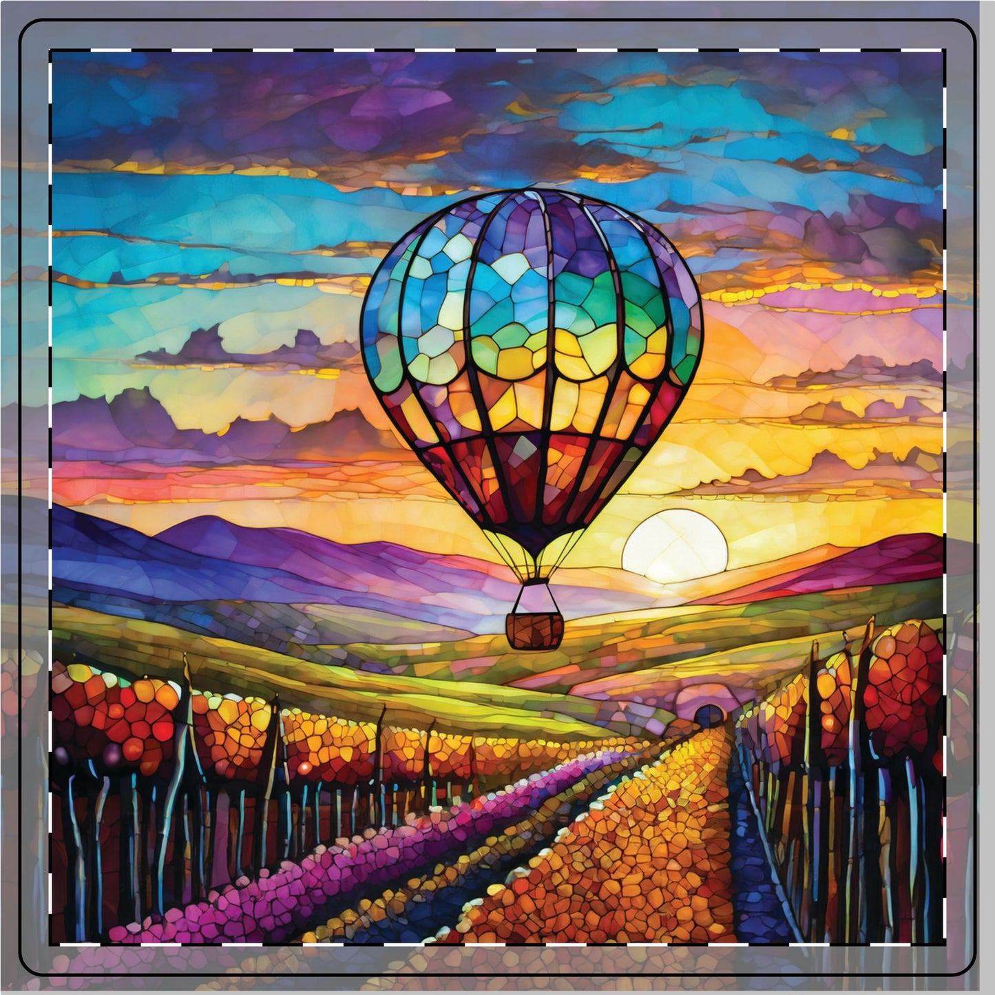 Hot Air Balloon Flying Over Temecula Ceramic Coaster