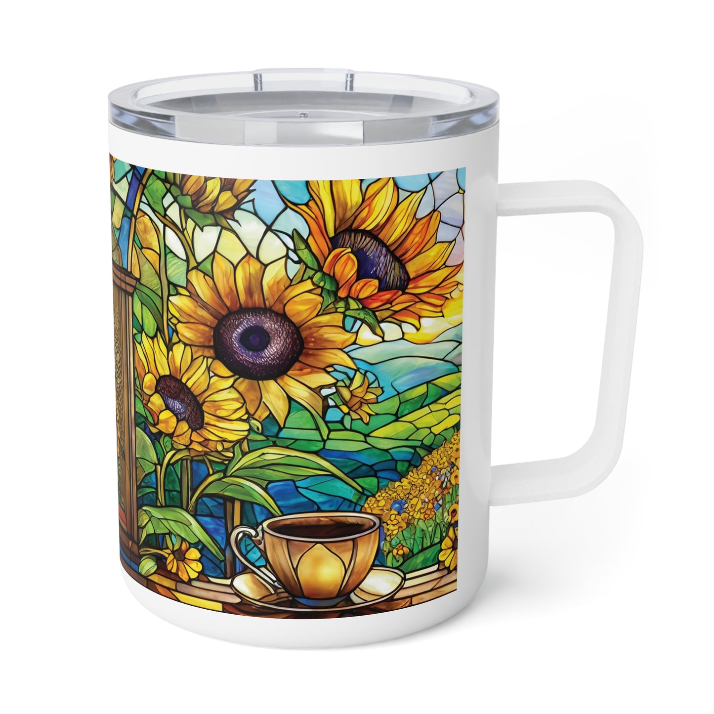 Sunflower Garden Coffee Insulated Coffee Mug, 10oz