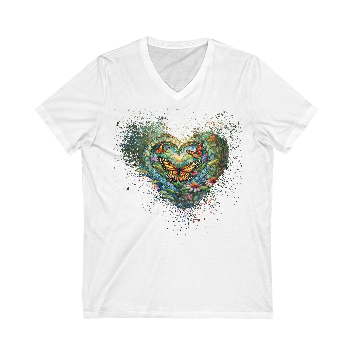 Love of Butterflies Unisex Jersey Short Sleeve V-Neck Tee