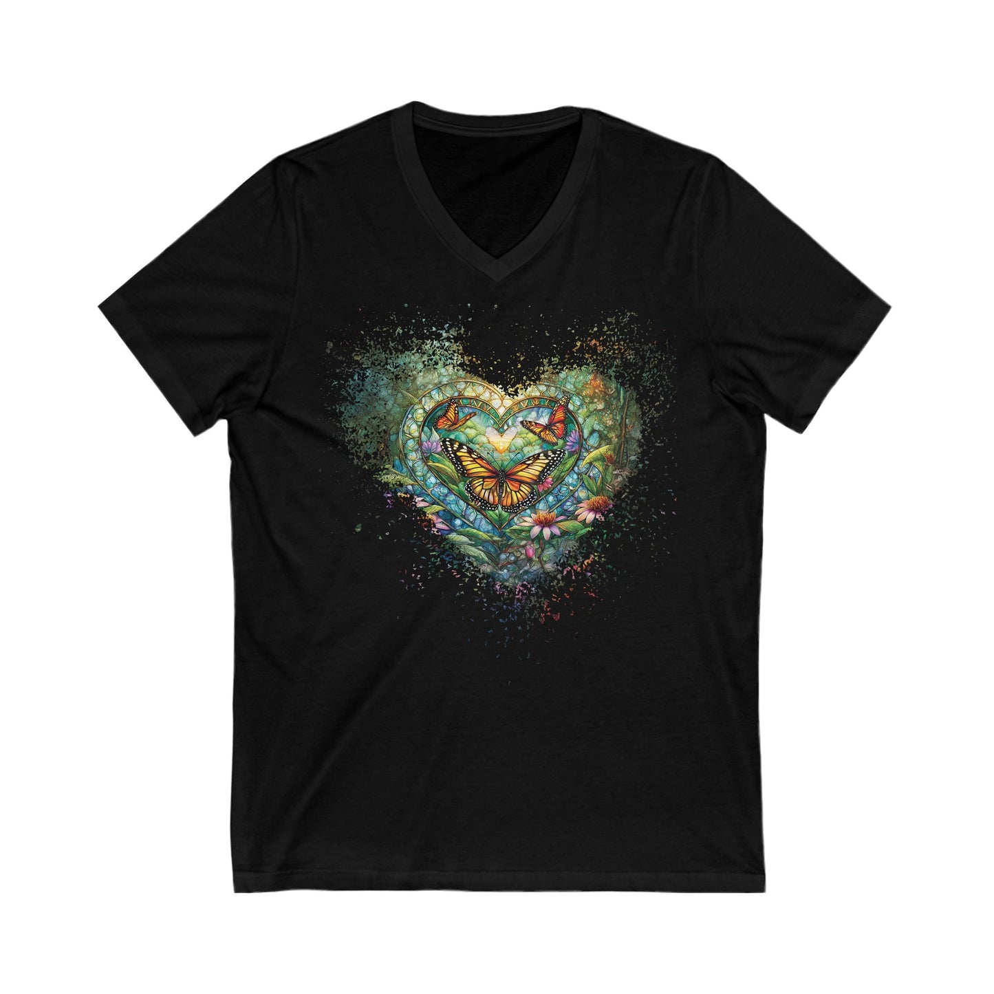 Love of Butterflies Unisex Jersey Short Sleeve V-Neck Tee