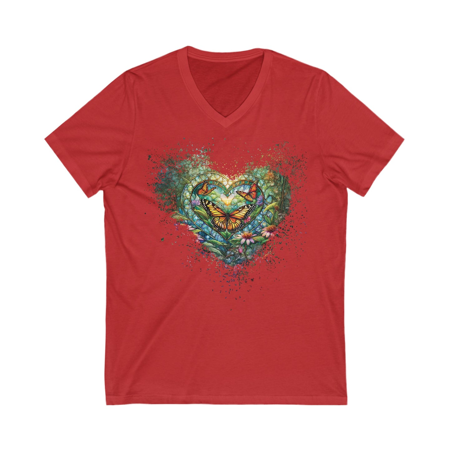 Love of Butterflies Unisex Jersey Short Sleeve V-Neck Tee