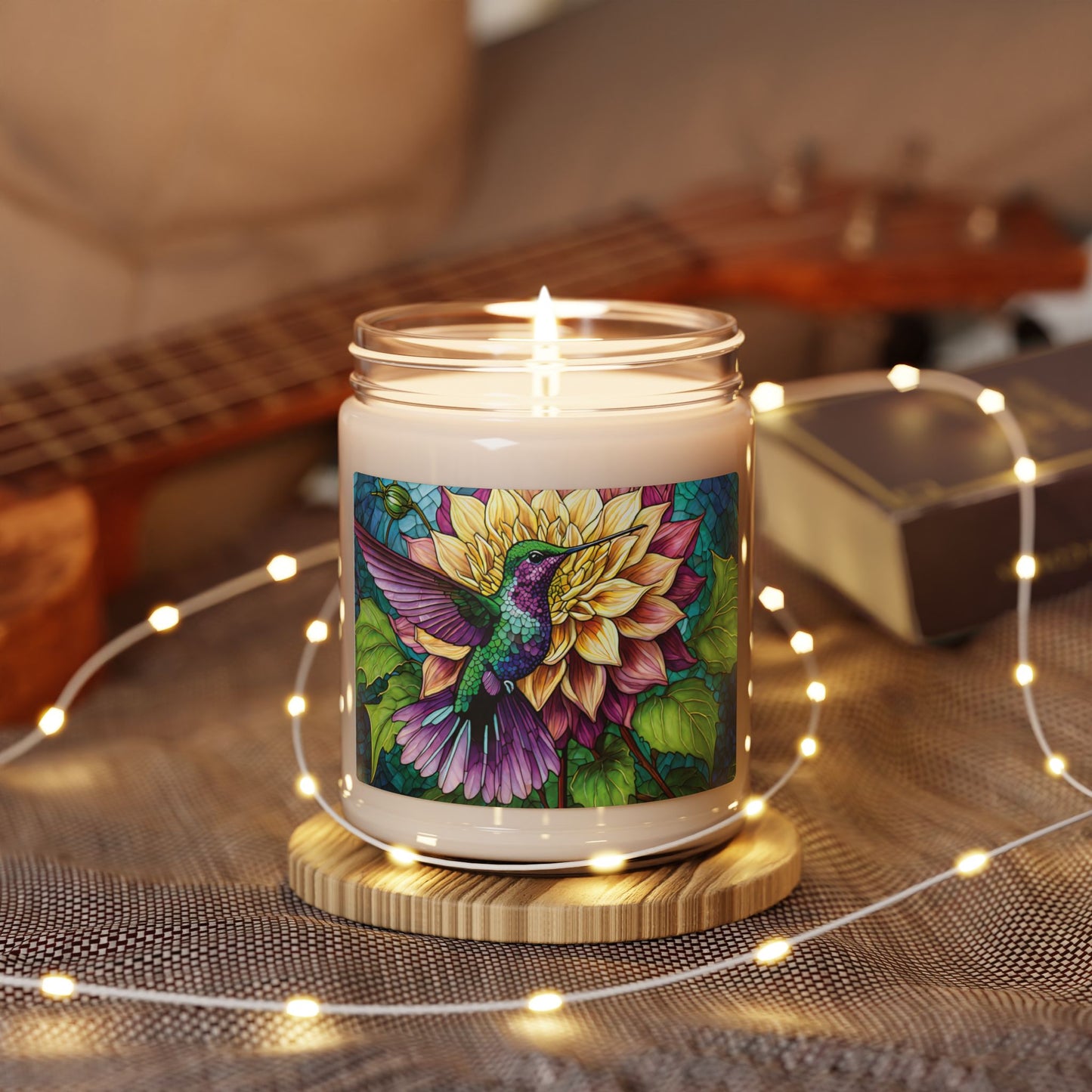 Dahlia Hummingbird Scented Soy Candle, 9oz