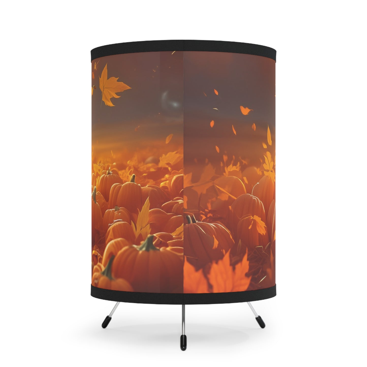 Golden Retriever Pumpkin Patch Tripod Lamp with High-Res Printed Shade, US\CA plug