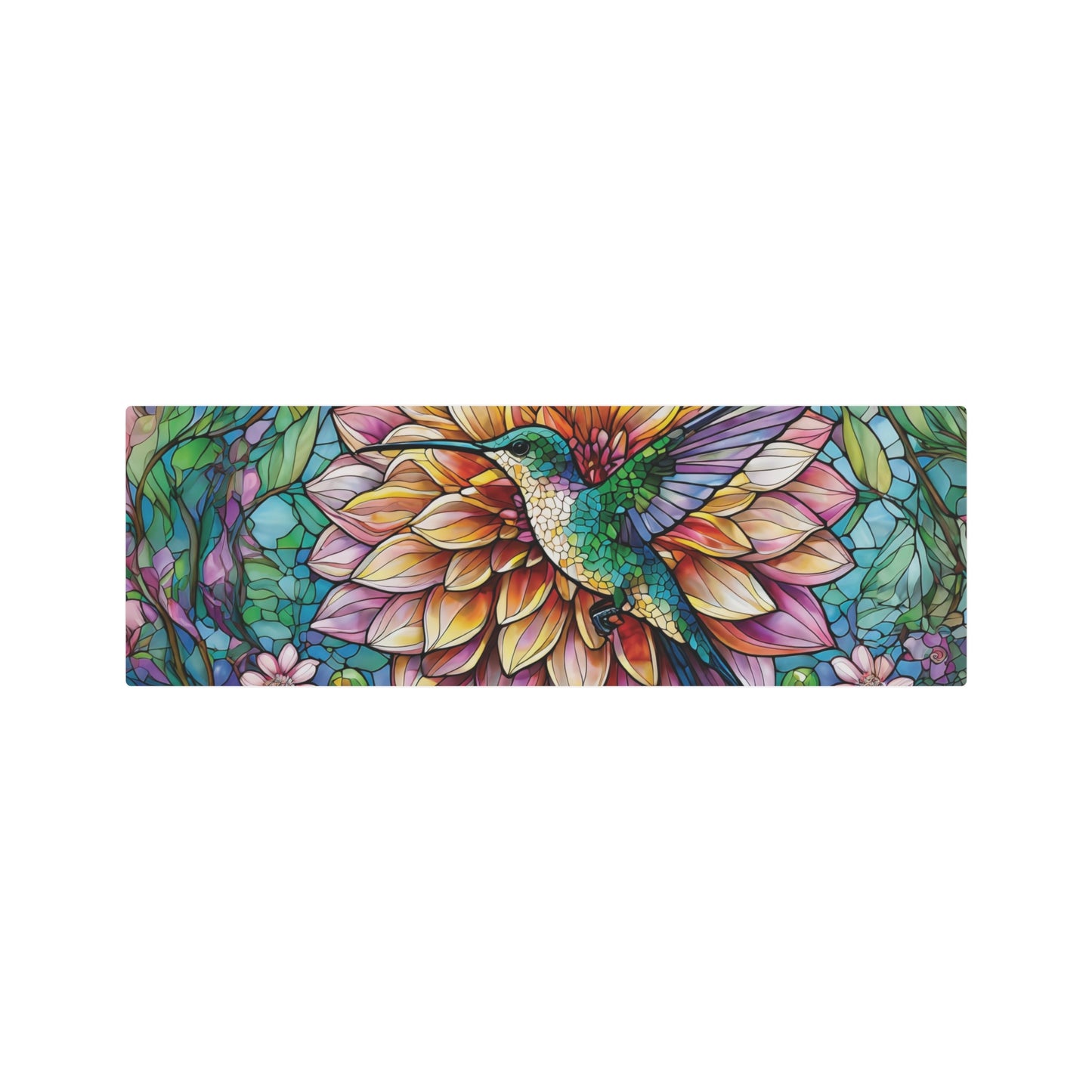 Dahlia Hummingbird Garden Metal Art Sign