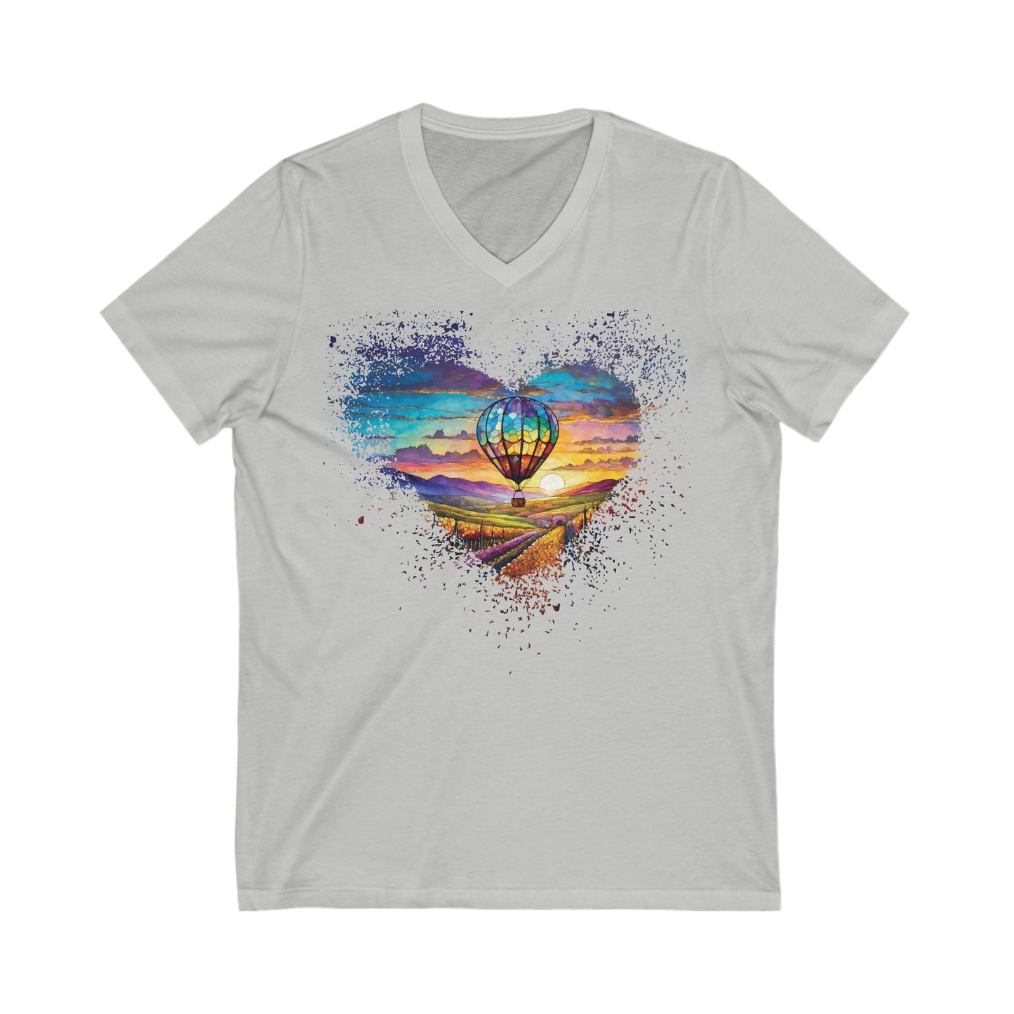 Flying over Temecula Unisex Jersey Short Sleeve V-Neck Tee