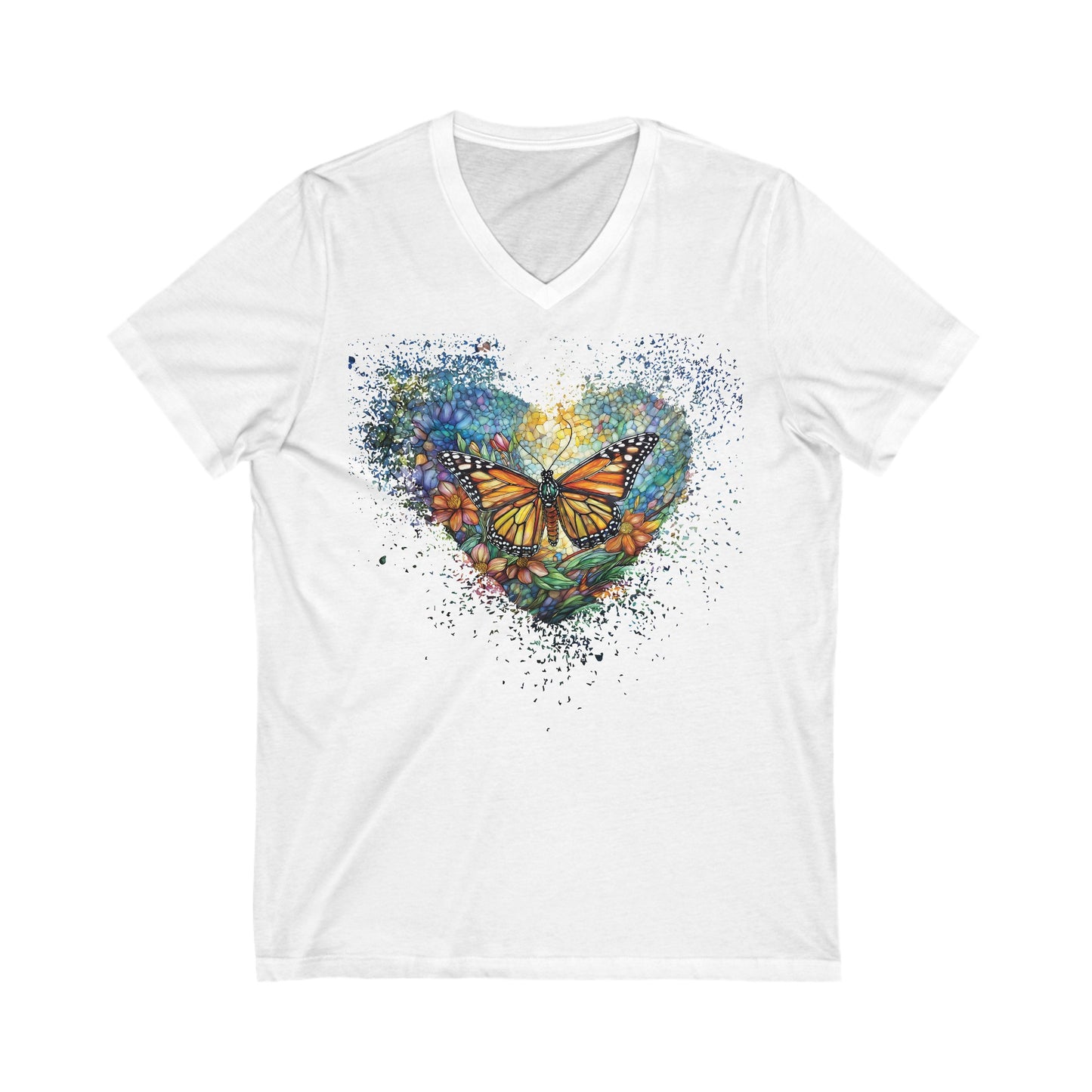 Butterfly Dance Unisex Jersey Short Sleeve V-Neck Tee