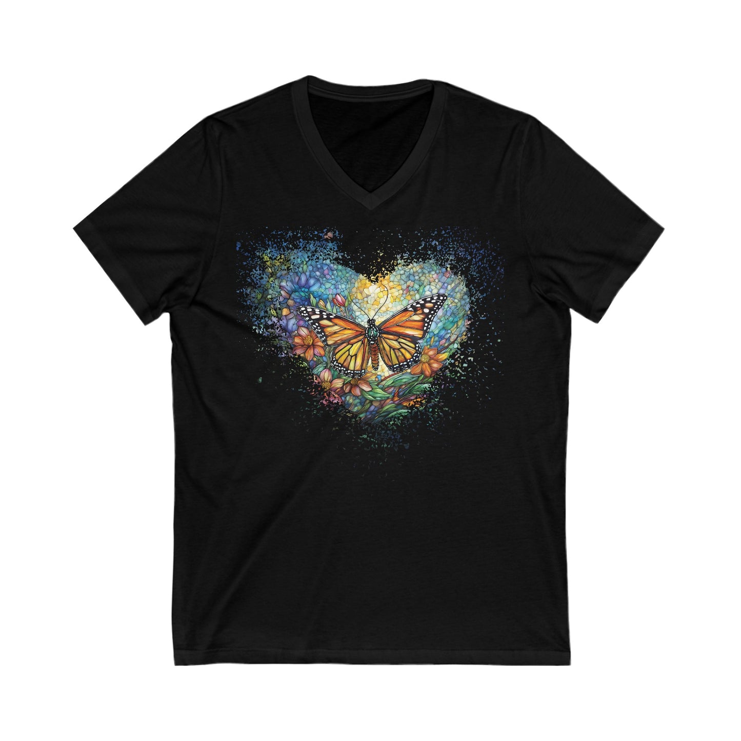 Butterfly Dance Unisex Jersey Short Sleeve V-Neck Tee