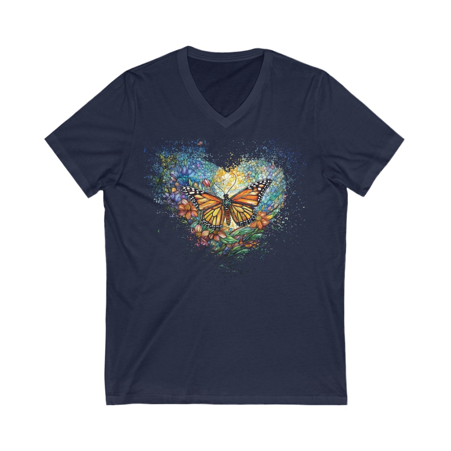 Butterfly Dance Unisex Jersey Short Sleeve V-Neck Tee