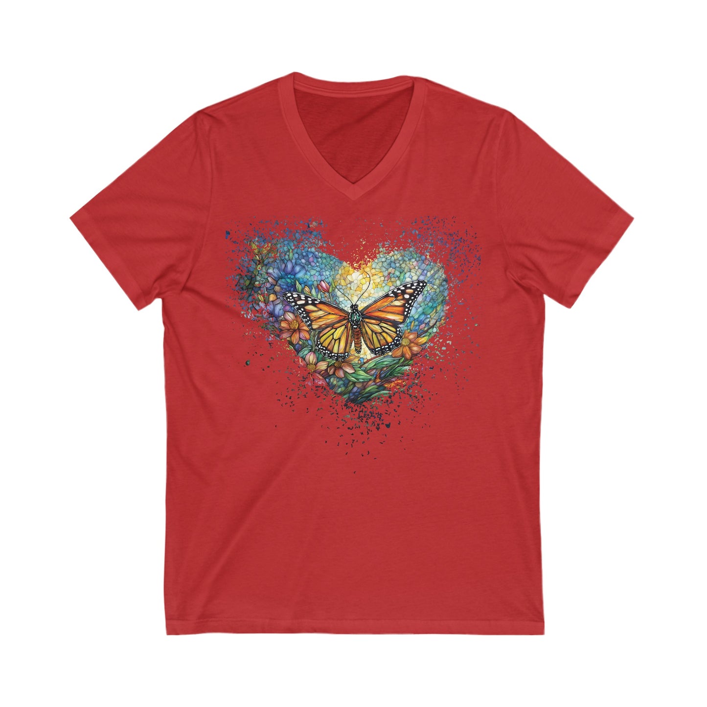 Butterfly Dance Unisex Jersey Short Sleeve V-Neck Tee