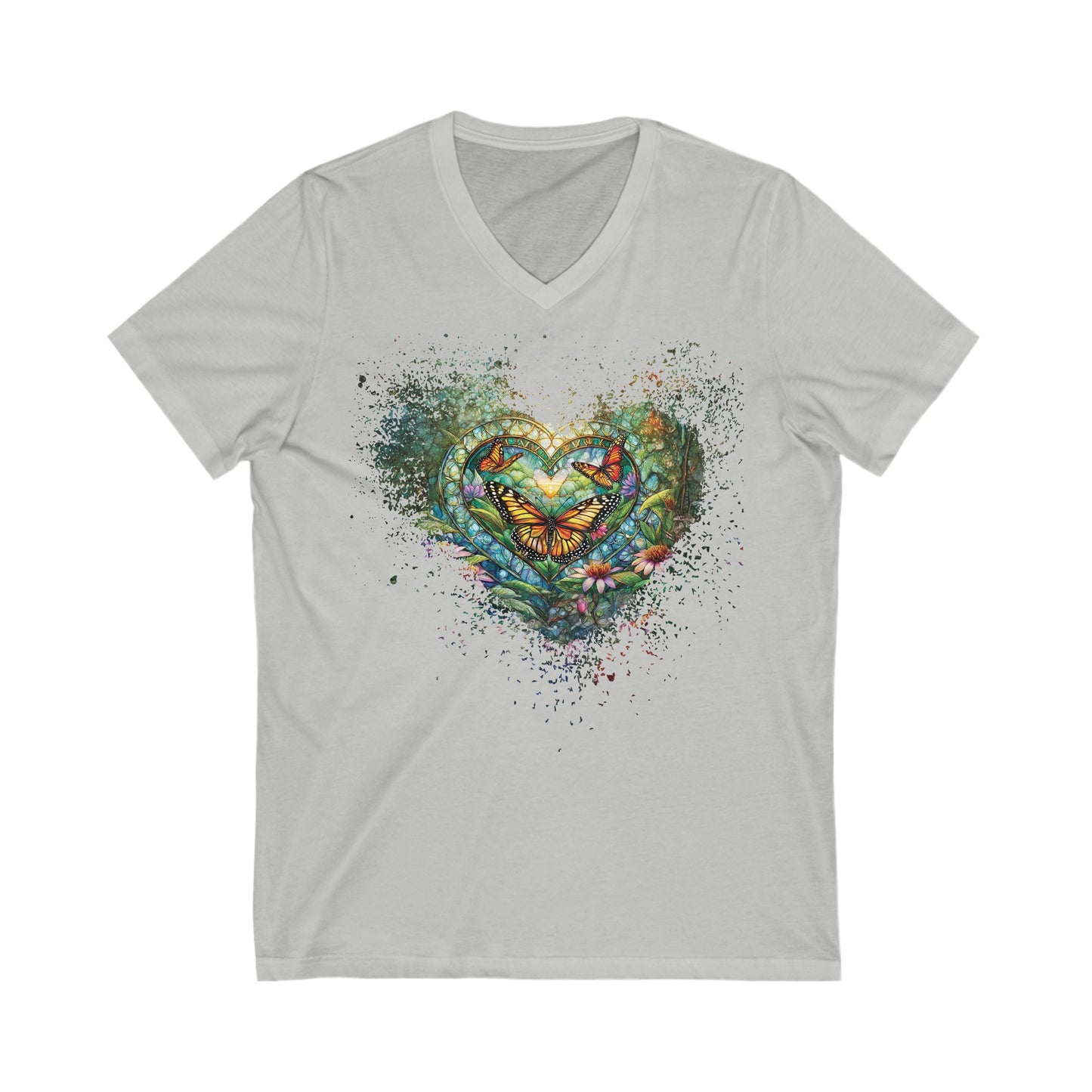 Love of Butterflies Unisex Jersey Short Sleeve V-Neck Tee