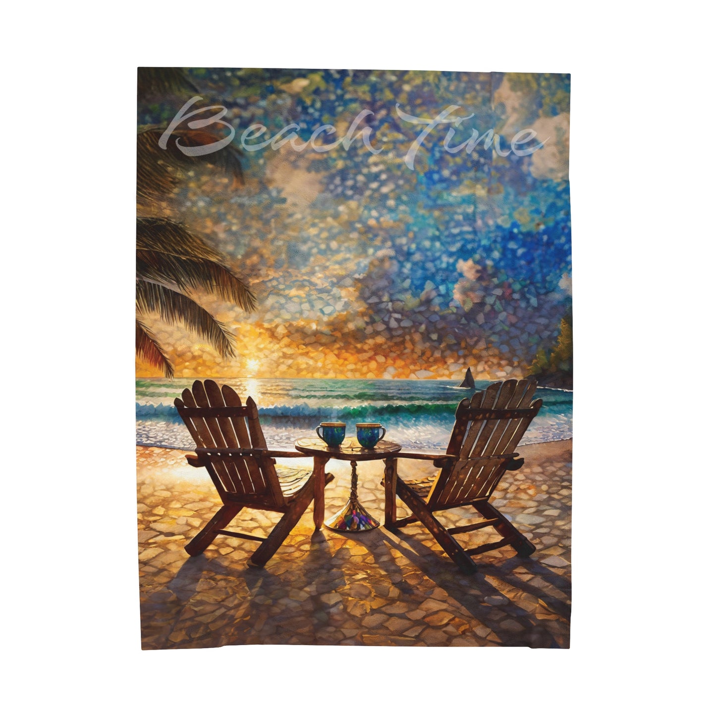 Beach Time Velveteen Plush Blanket