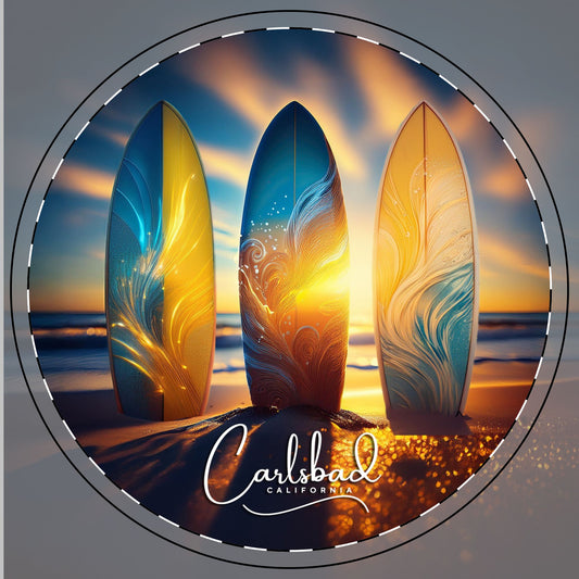 Carlsbad Surf Sunrise Ceramic Coaster