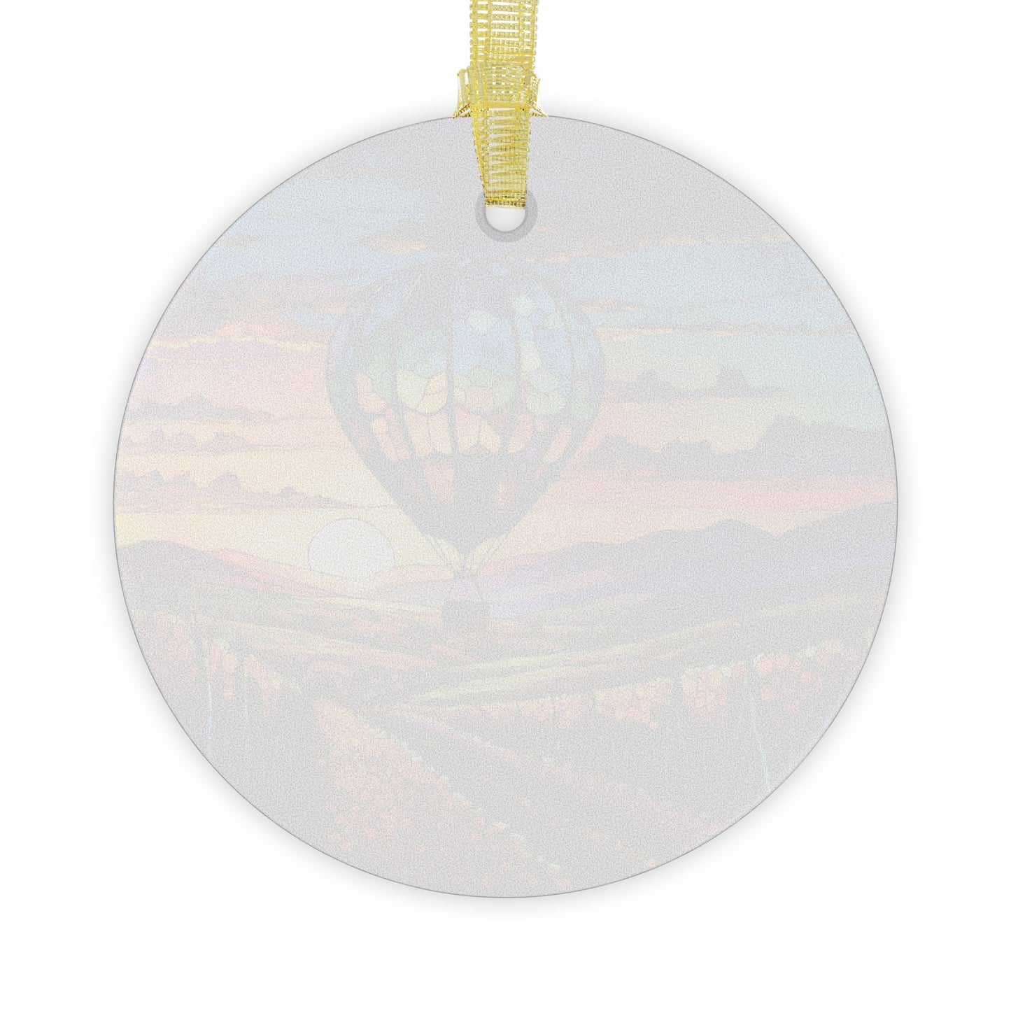 Hot Air Balloon Flying Over Wine Country Beveled Glass Ornament Light Catcher Perfect Gift for Adventurers and Wine Enthusiasts