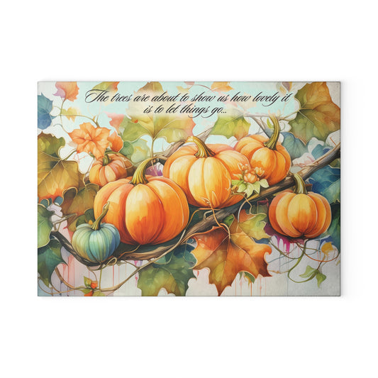 Fall - Beauty of Letting Go Glass Cutting Board