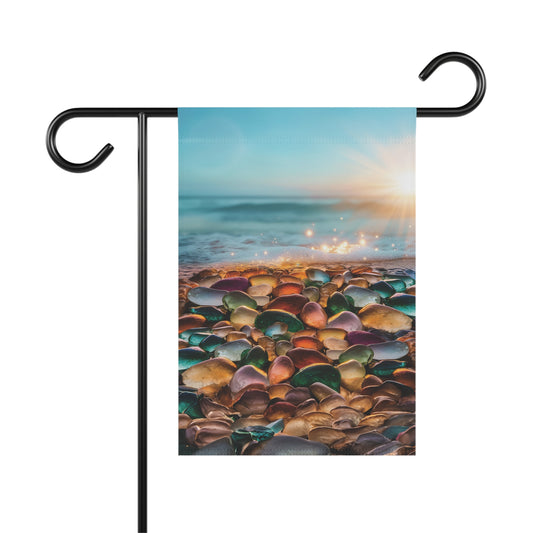 Ocean Sea Glass Flag Garden & House Banner