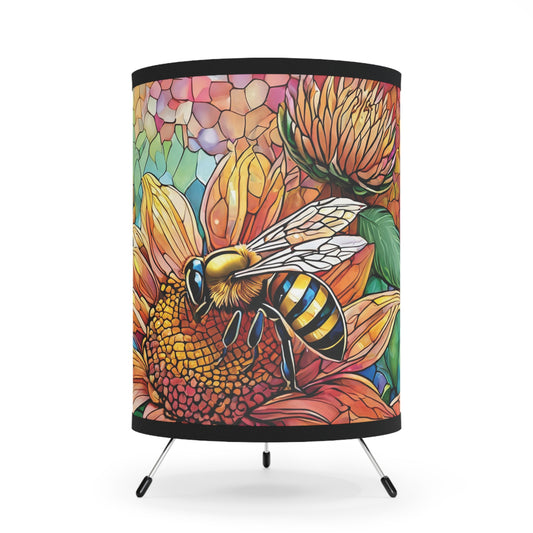 Busy Bee Tripod Lamp with High-Res Printed Shade, US\CA plug