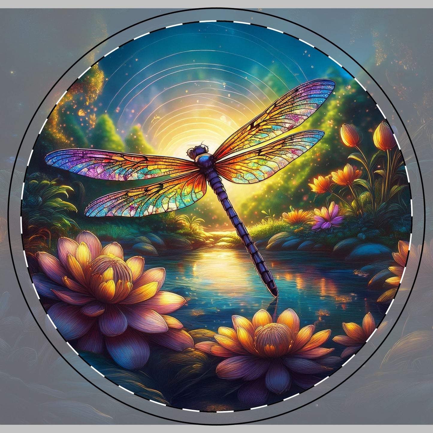 Magical Dragonfly Ceramic Coaster