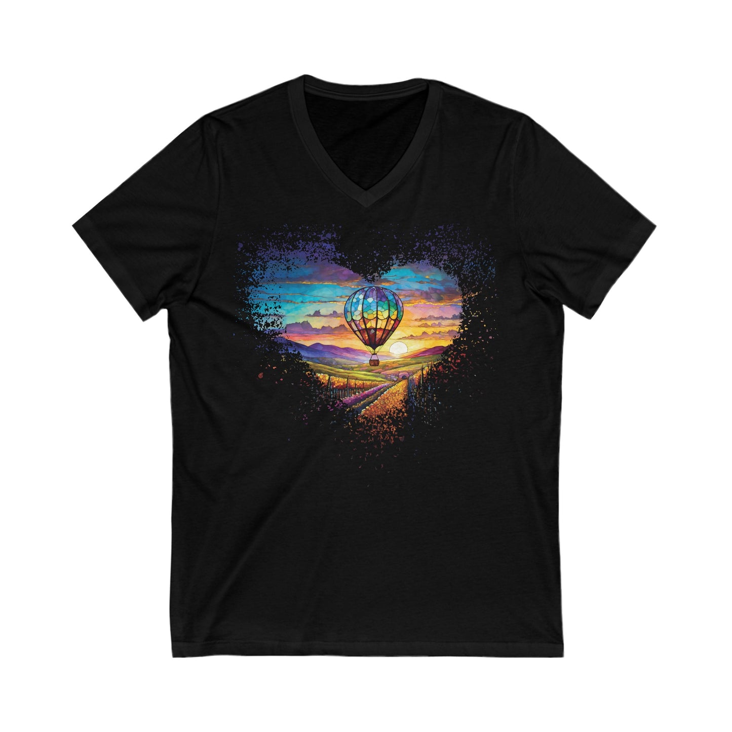 Flying over Temecula Unisex Jersey Short Sleeve V-Neck Tee