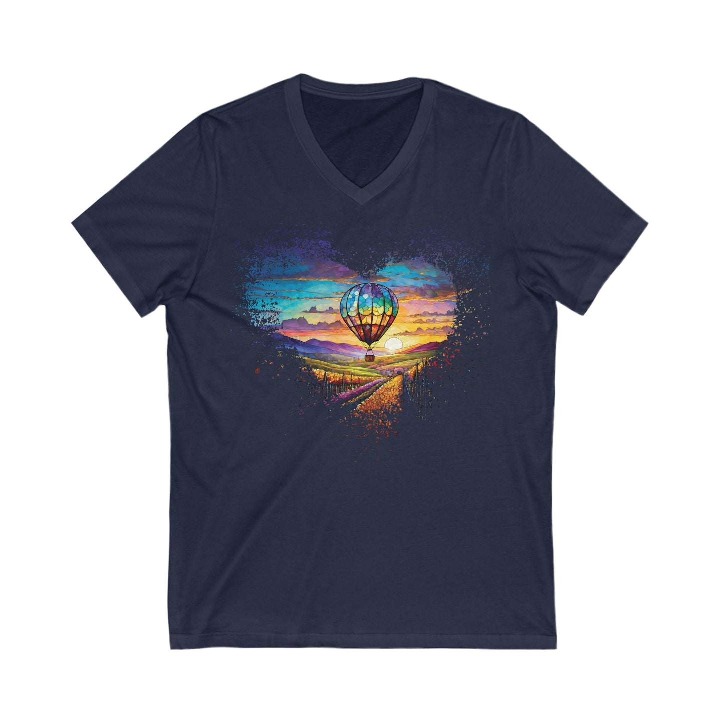 Flying over Temecula Unisex Jersey Short Sleeve V-Neck Tee