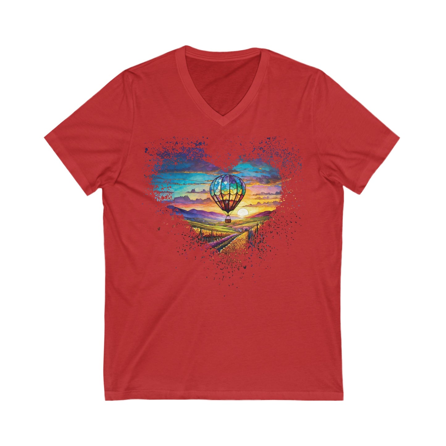 Flying over Temecula Unisex Jersey Short Sleeve V-Neck Tee