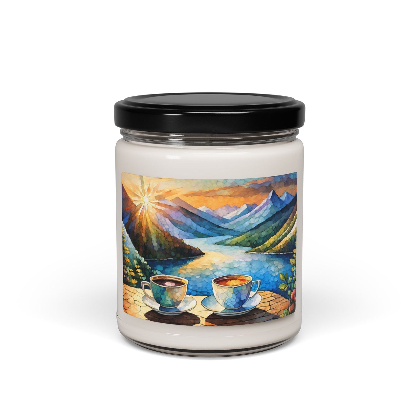 Mountain View with Coffee Scented Soy Candle, 9oz