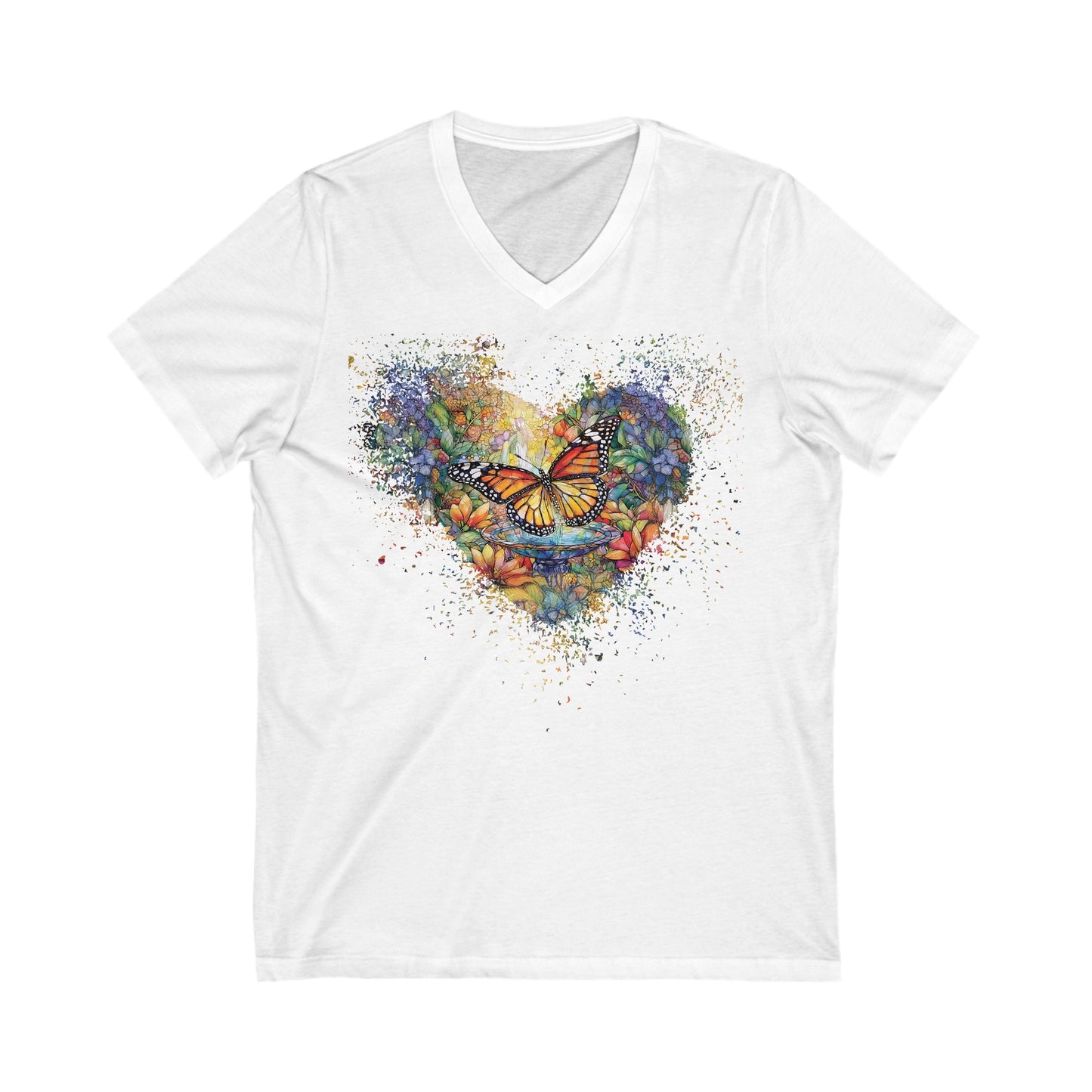 Butterfly Puddles Unisex Jersey Short Sleeve V-Neck Tee