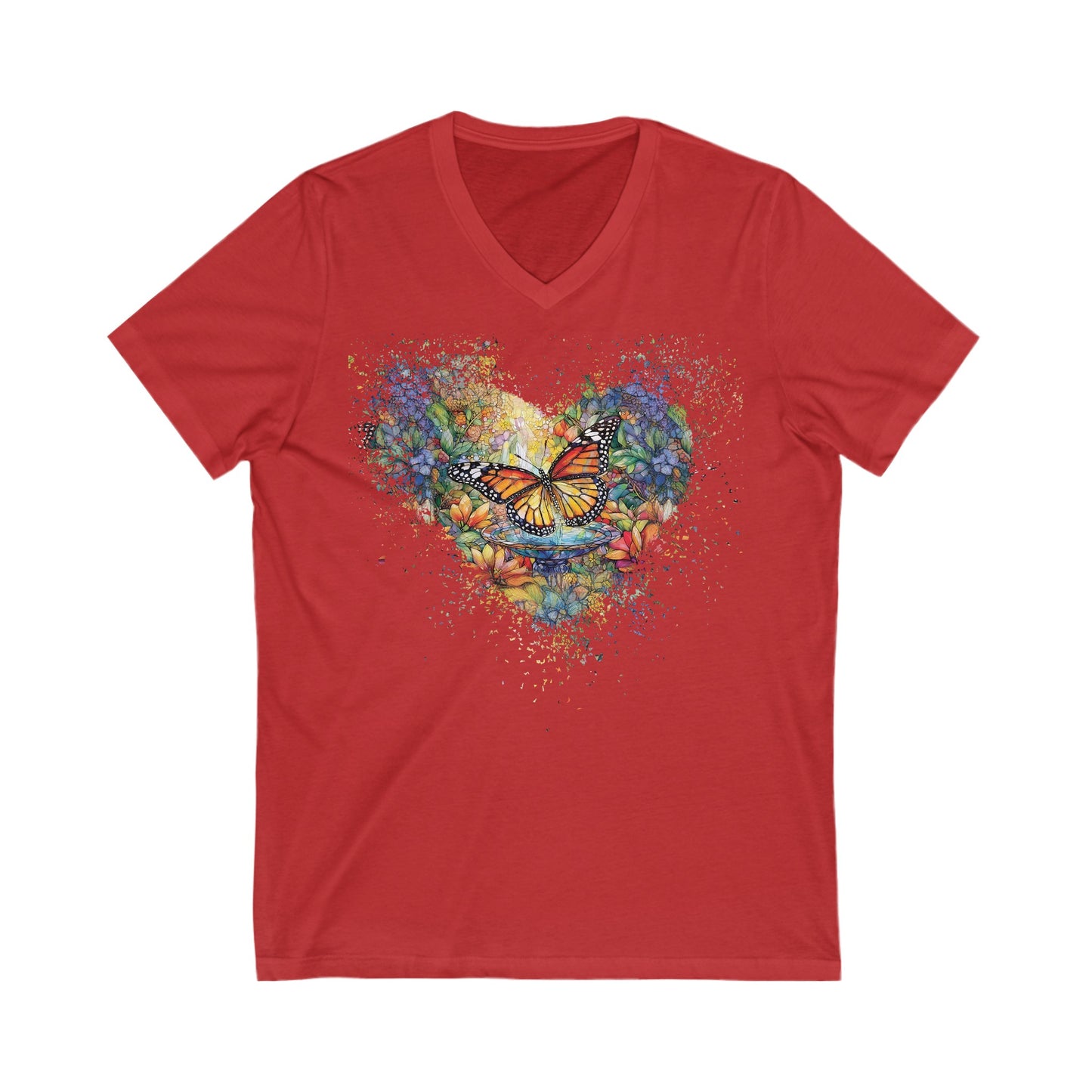 Butterfly Puddles Unisex Jersey Short Sleeve V-Neck Tee