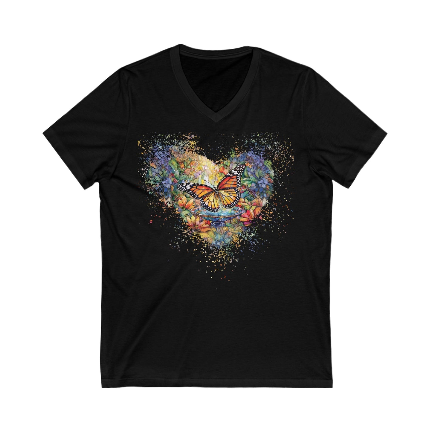 Butterfly Puddles Unisex Jersey Short Sleeve V-Neck Tee