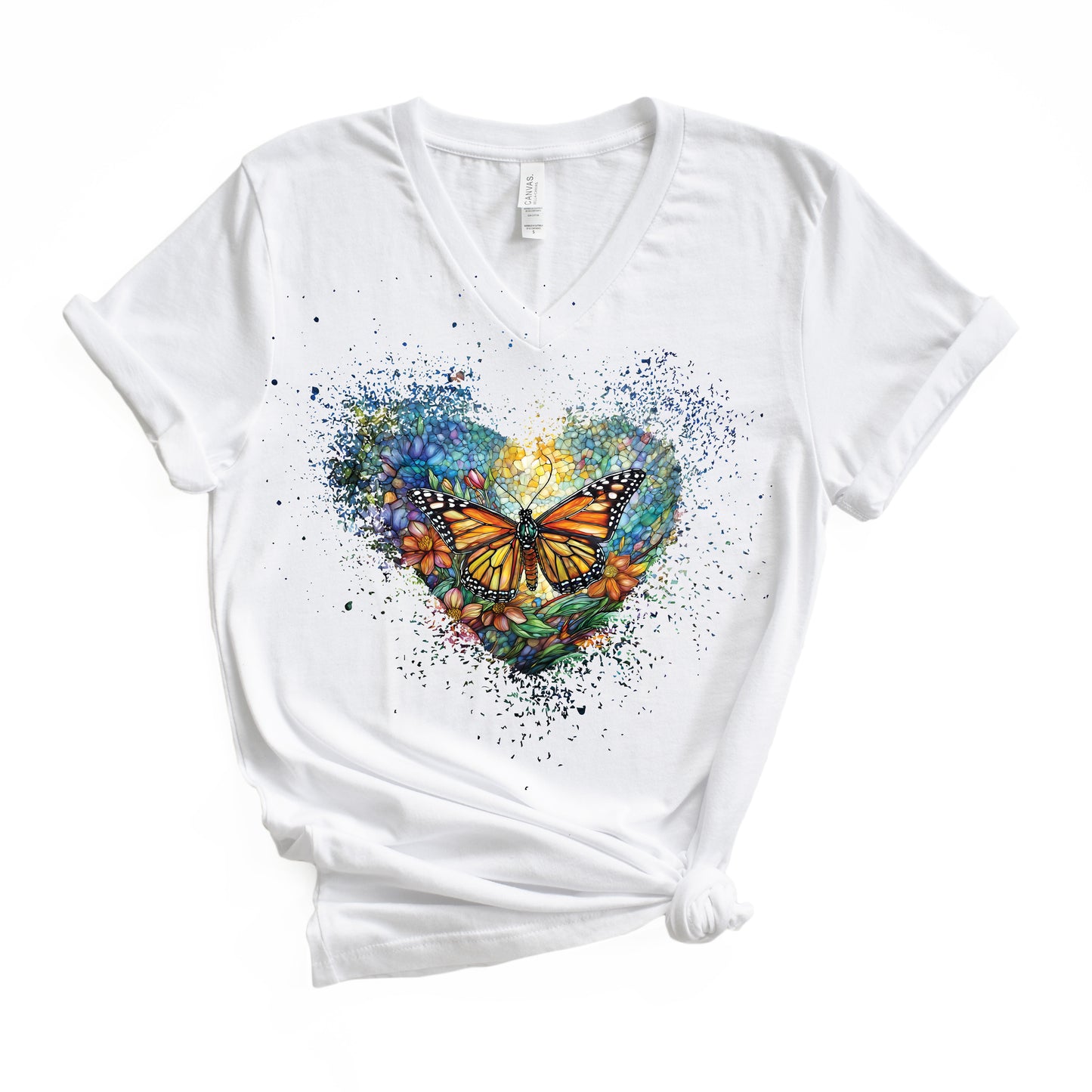 Butterfly Dance Unisex Jersey Short Sleeve V-Neck Tee