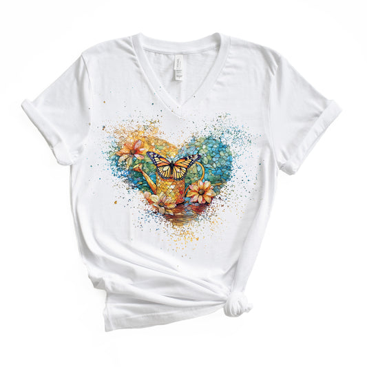 Butterfly Kiss Unisex Jersey Short Sleeve V-Neck Tee