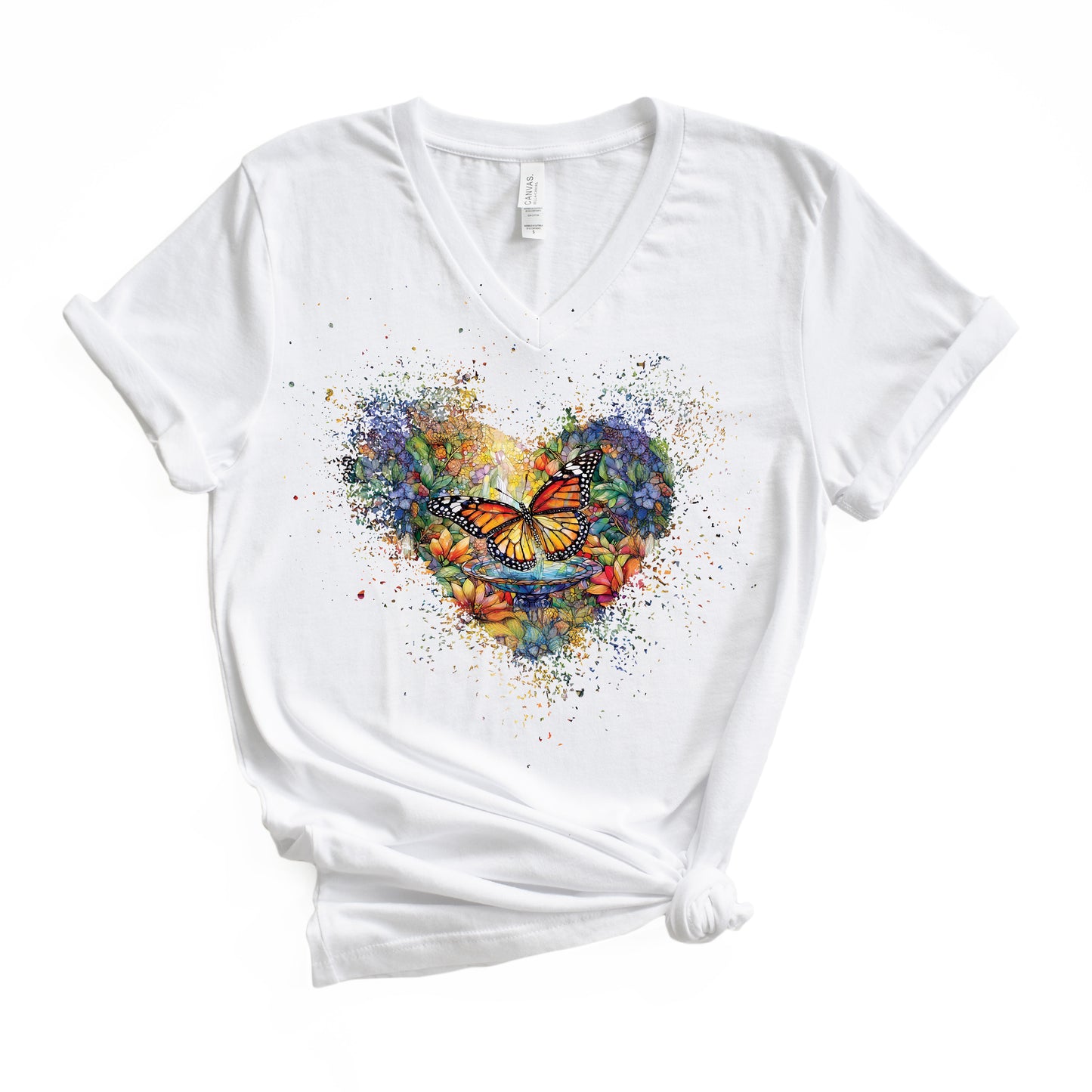 Butterfly Puddles Unisex Jersey Short Sleeve V-Neck Tee