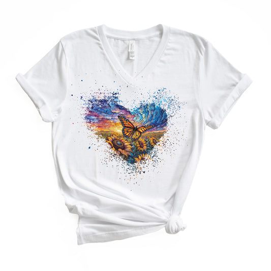 Butterflys Dream Unisex Jersey Short Sleeve V-Neck Tee