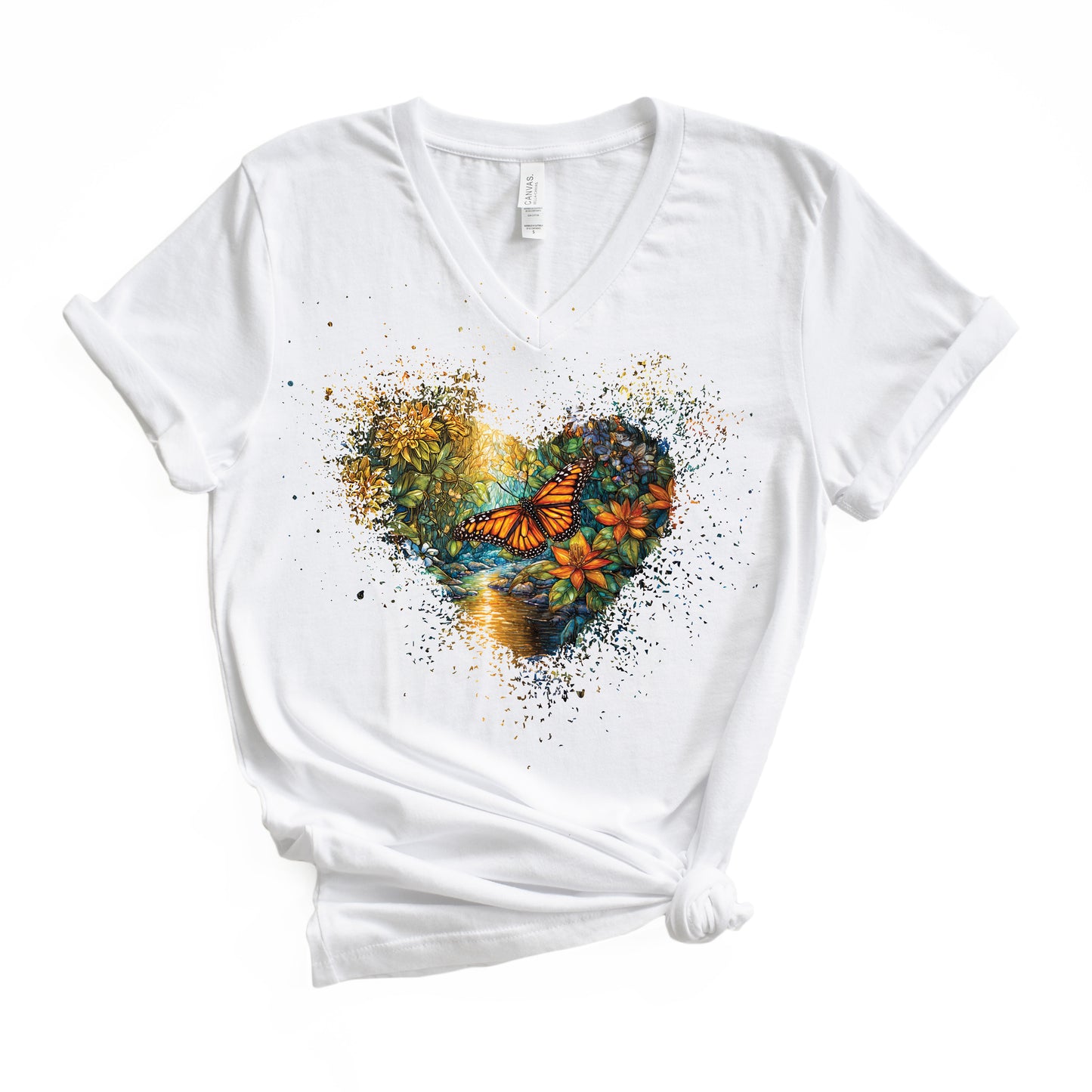 Butterfly's Golden Hour Unisex Jersey Short Sleeve V-Neck Tee