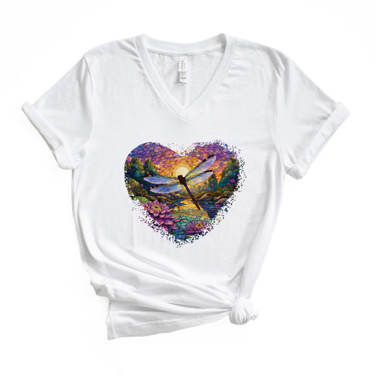 Dragonfly Lovers Unisex Jersey Short Sleeve V-Neck Tee