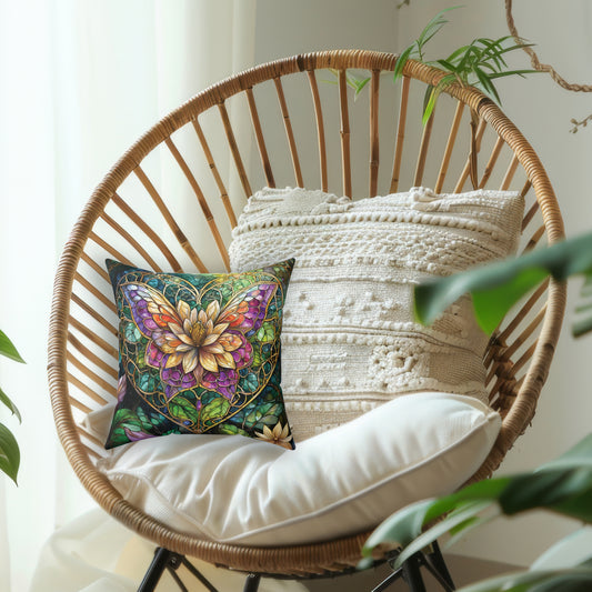 Enchanted Garden Heart Spun Polyester Square Pillow