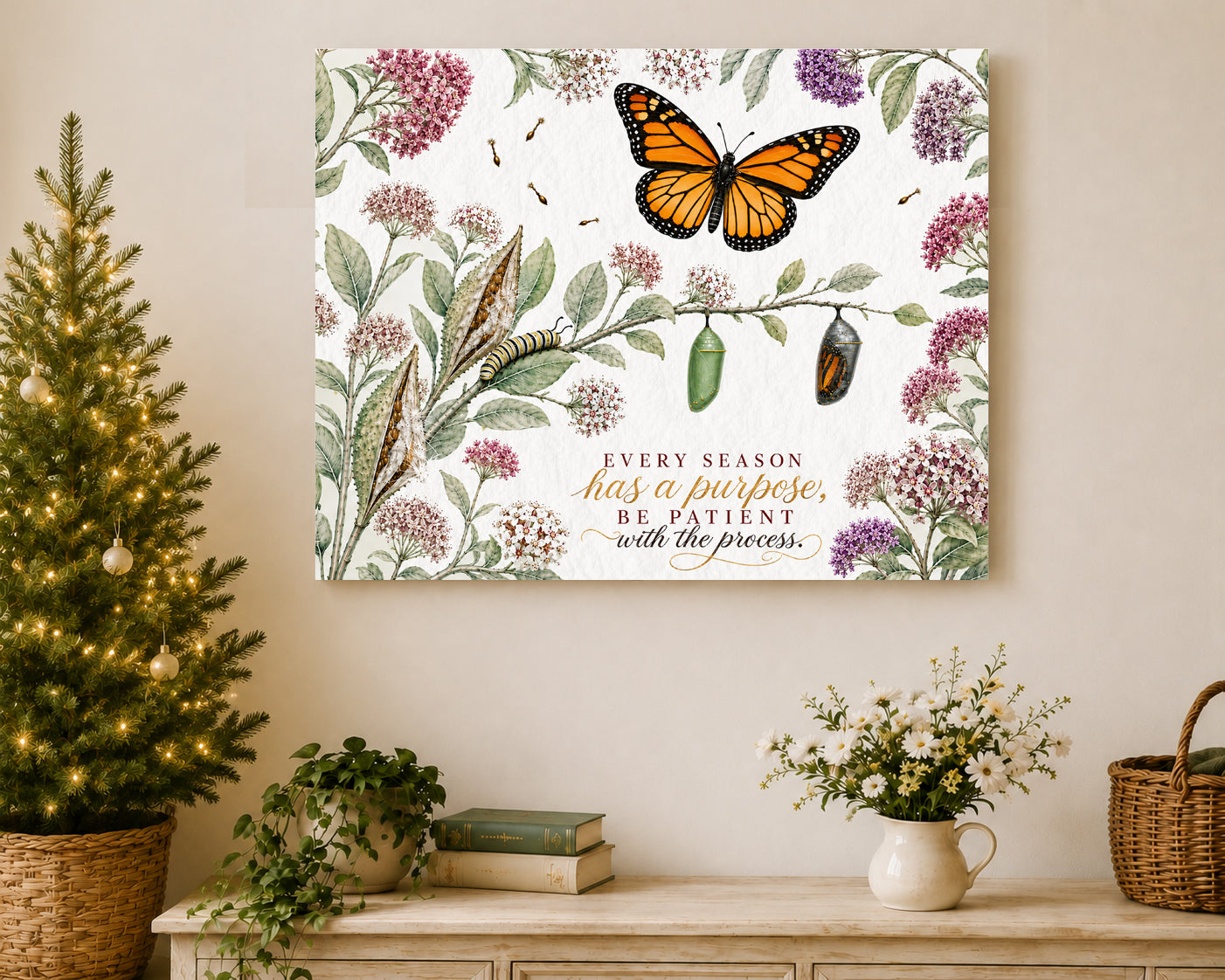 Every Season Has A Purpose Butterfly Canvas Art