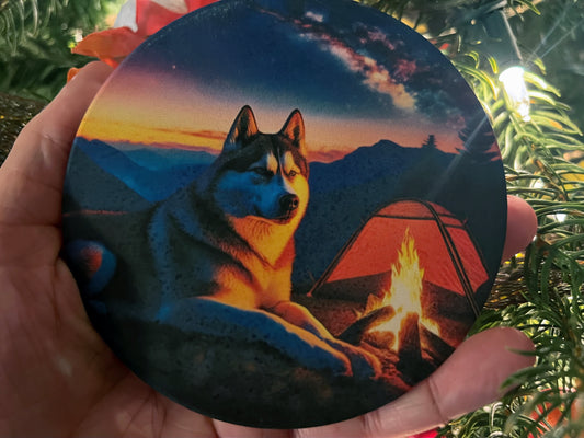 Adventure Husky Ceramic Coaster